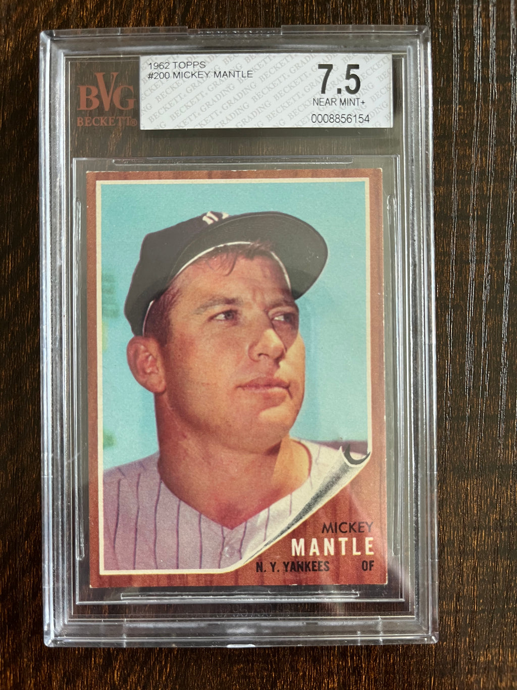 1962 Topps Mickey Mantle BVG 7.5