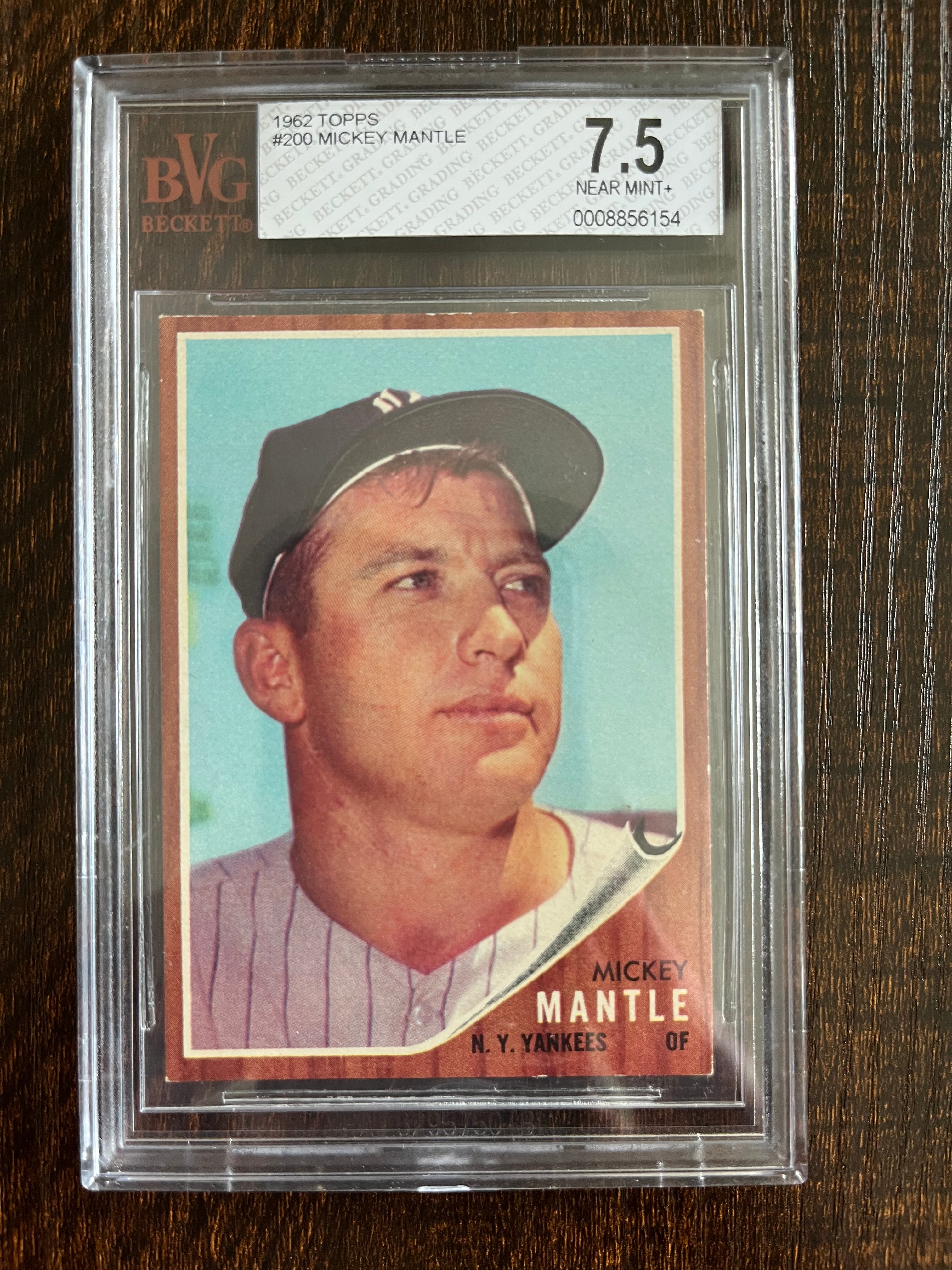 1962 Topps Mickey Mantle BVG 7.5