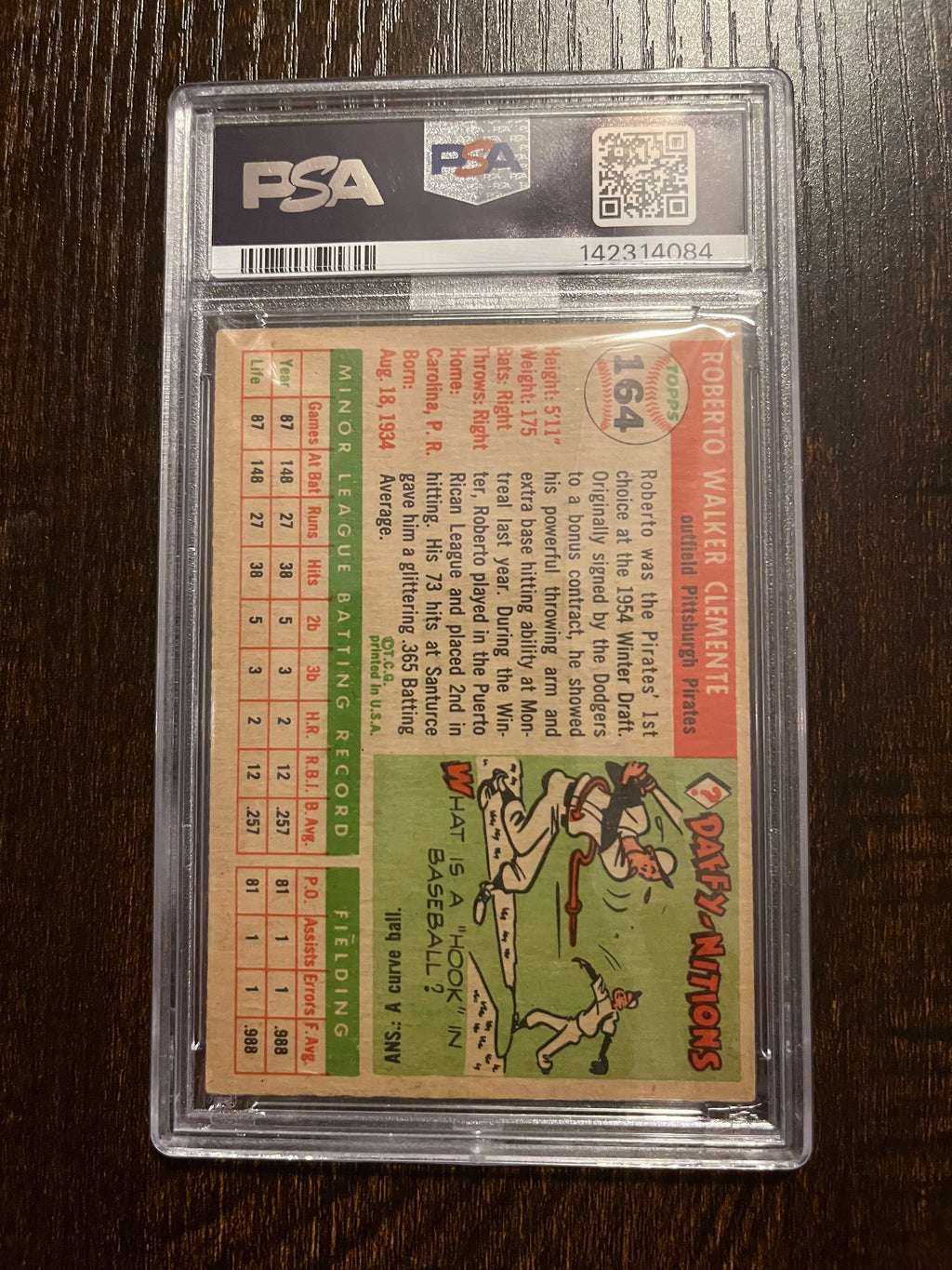 Stunning 1955 Topps Roberto Clemente RC PSA 5 MBA Bronze