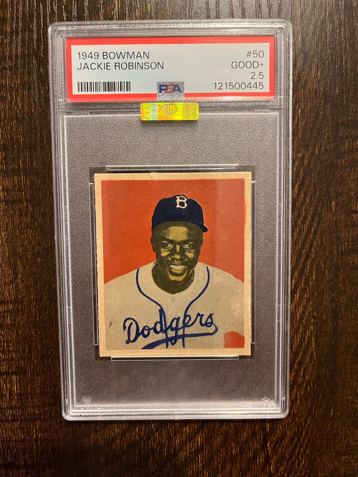 1949 Bowman Jackie Robinson PSA 2.5 MBA Gold