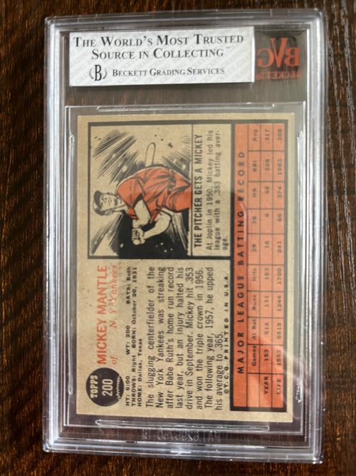 1962 Topps Mickey Mantle BVG 7.5