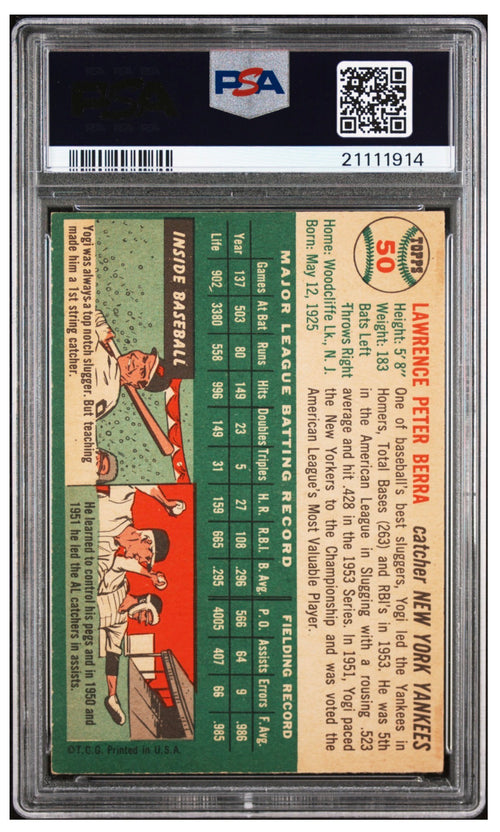 1954 Topps Yogi Berra #50 PSA 8 NM-MT