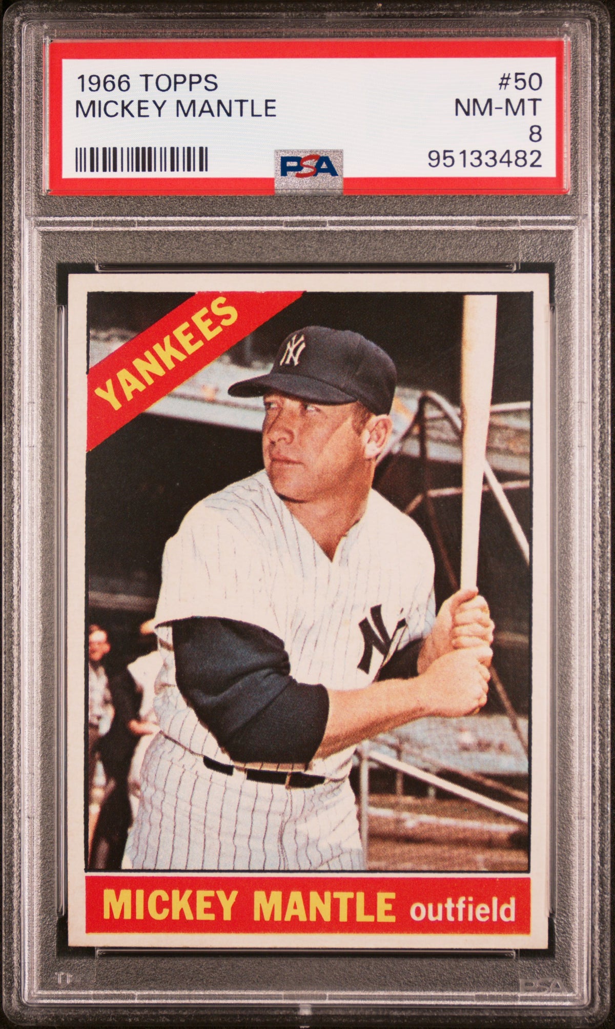 The nicest and most centered 1966 Topps Mickey Mantle PSA 8