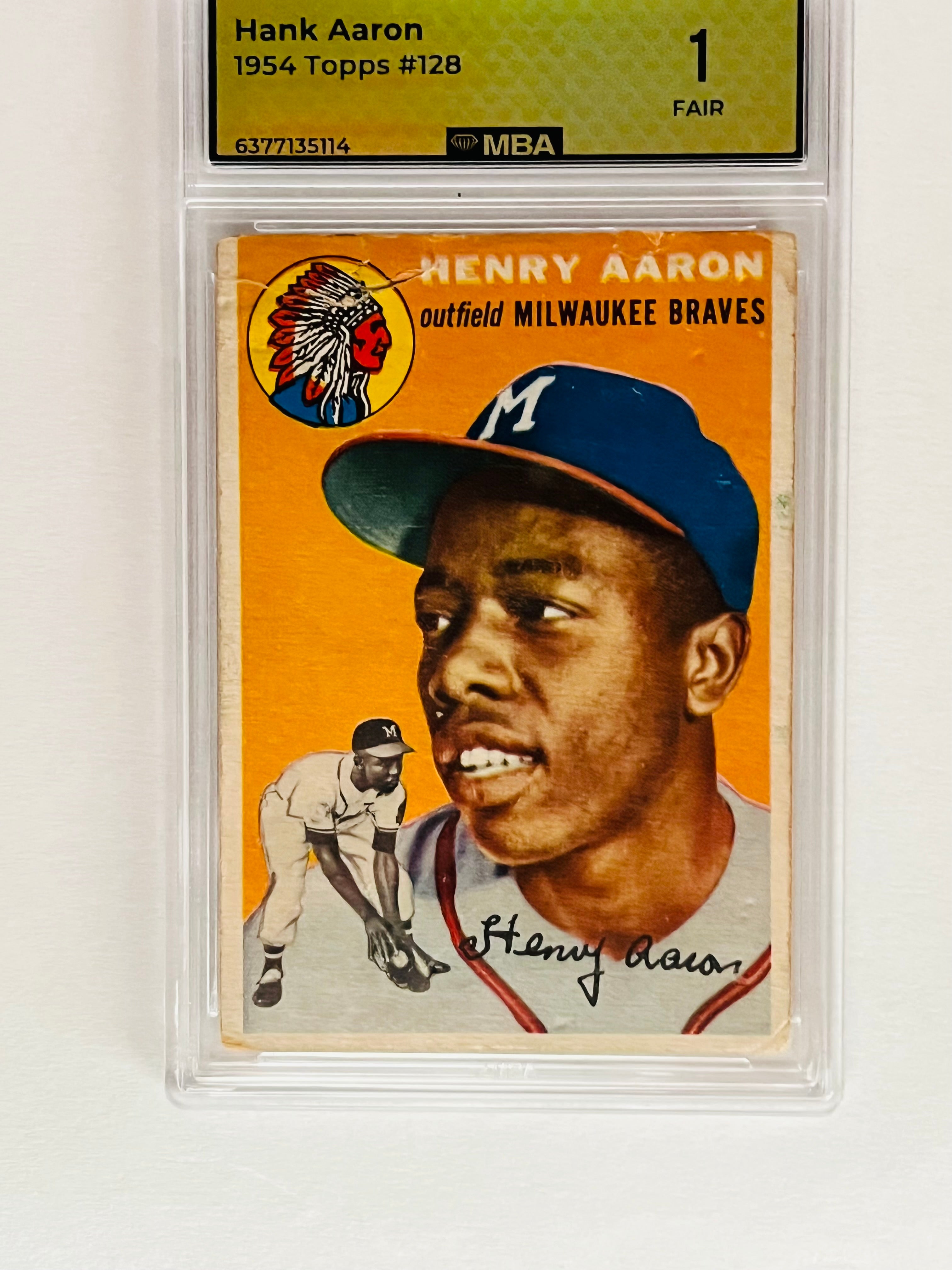 1954 Topps Hank Aaron (Rookie) #128 MBA 1