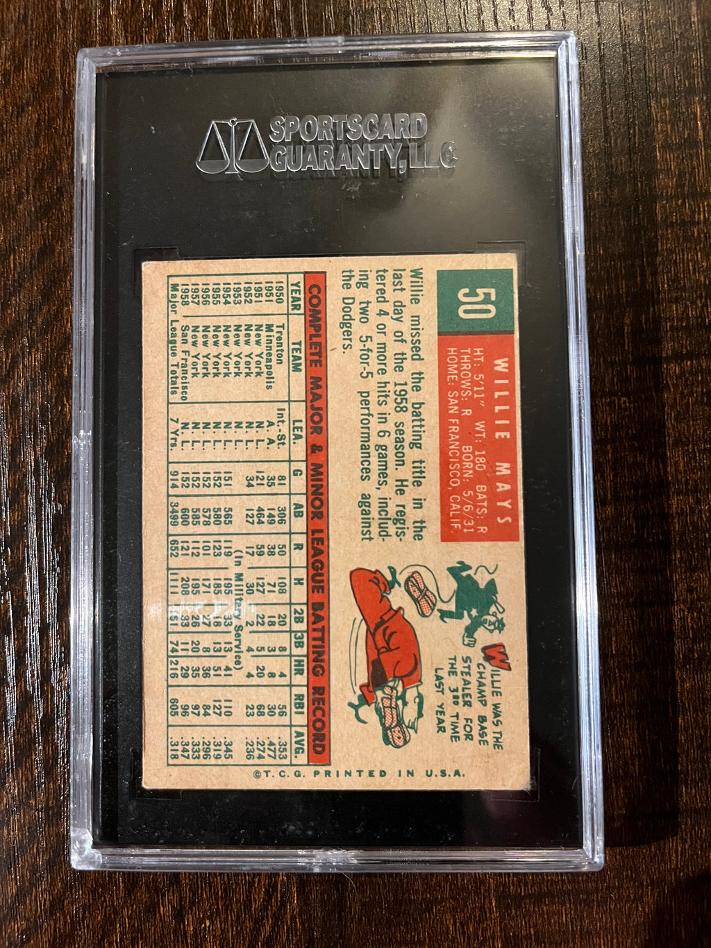 1958 Topps Willie Mays SGC 4