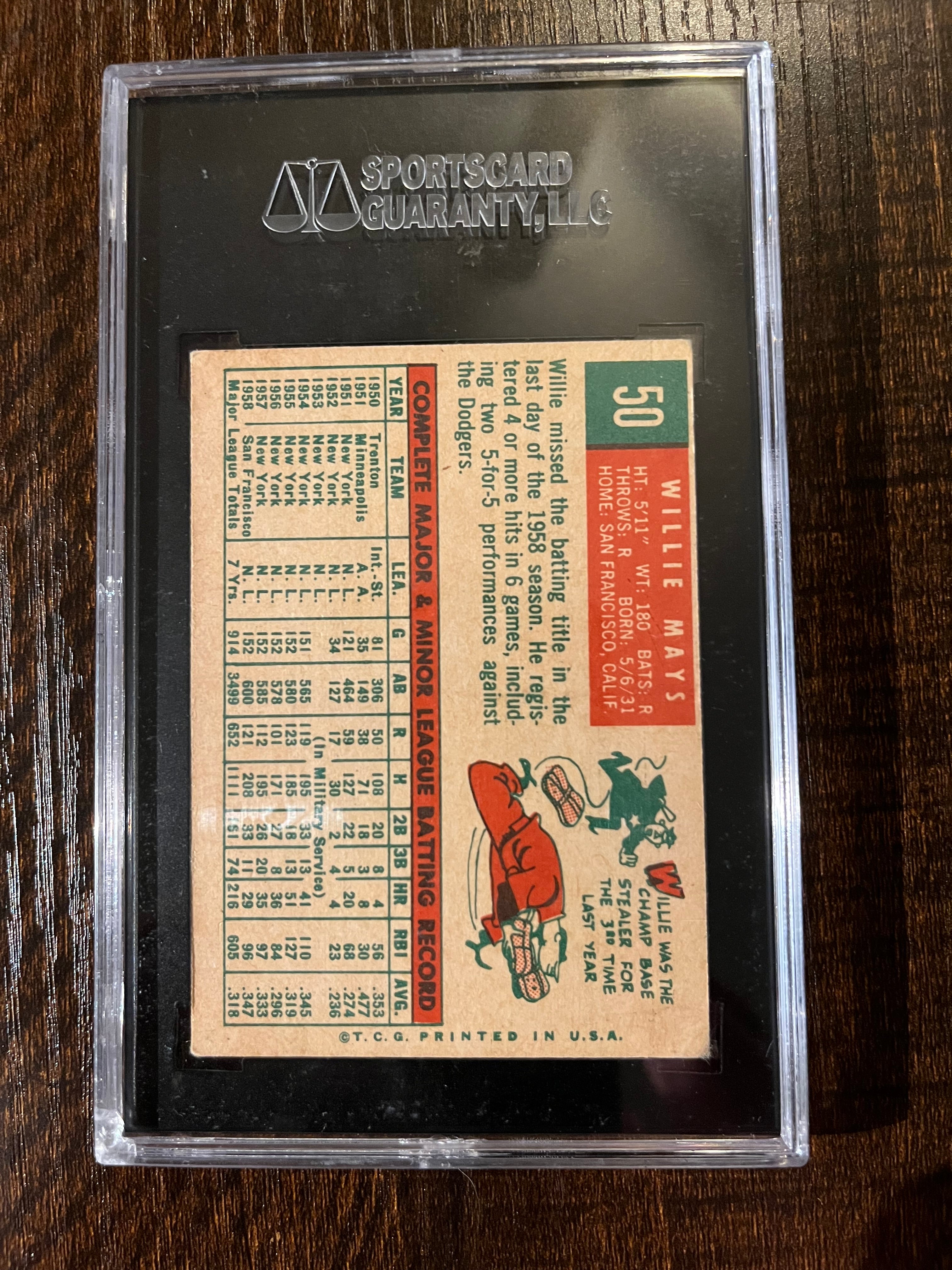 1958 Topps Willie Mays SGC 4