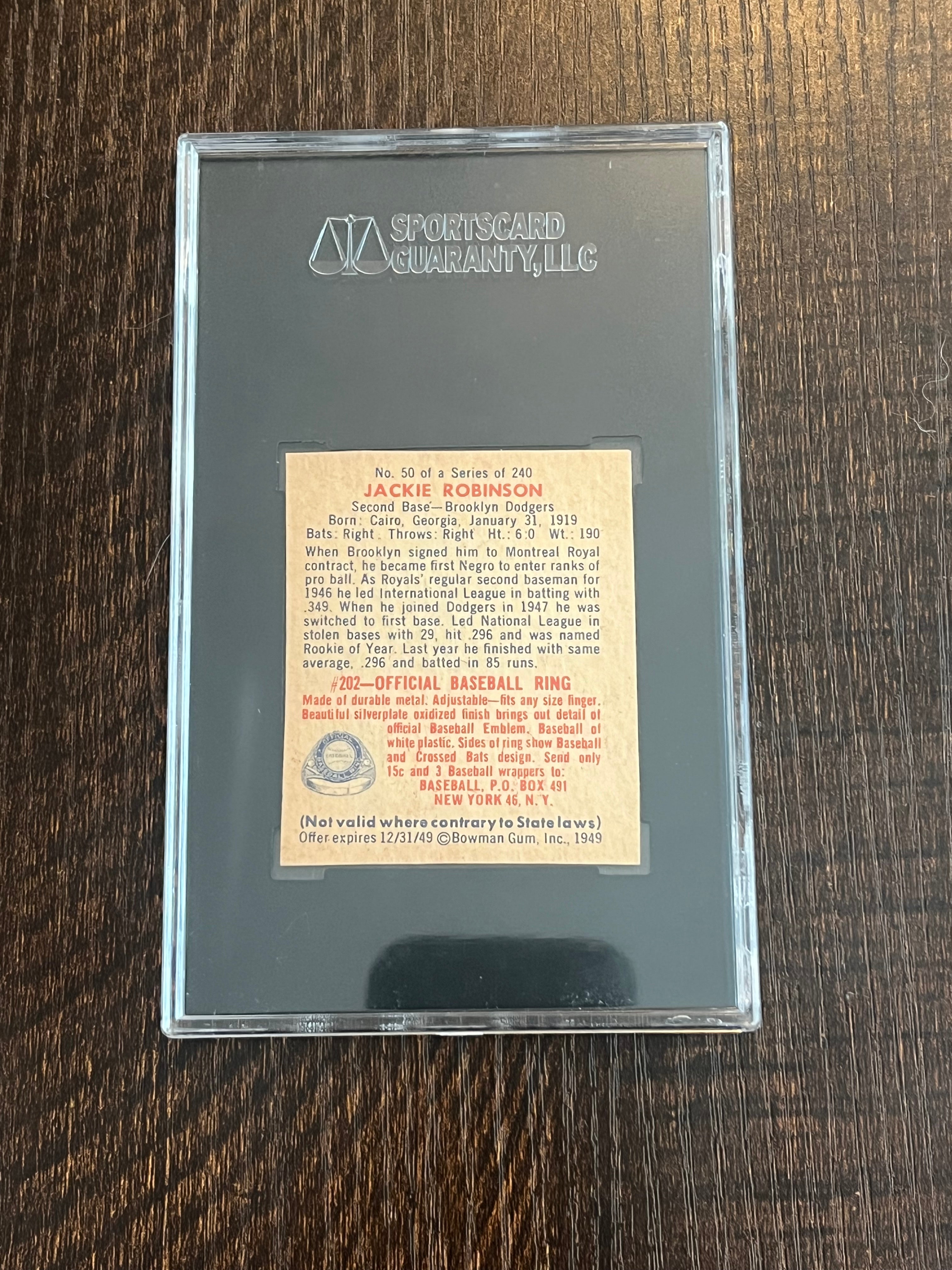 Amazing Eye Appeal 1949 Bowman Jackie Robinson SGC A