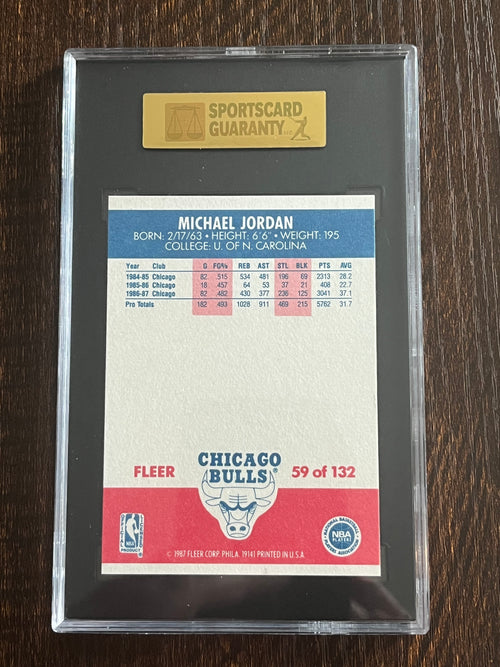 1987 Fleer Michael Jordan SGC 8.5 MBA Gold