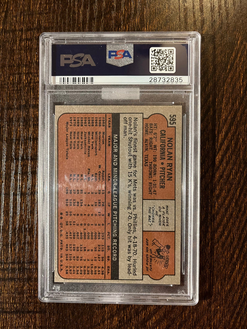 1972 Topps Nolan Ryan #595 PSA 8.5 - MBA Silver - top 15%