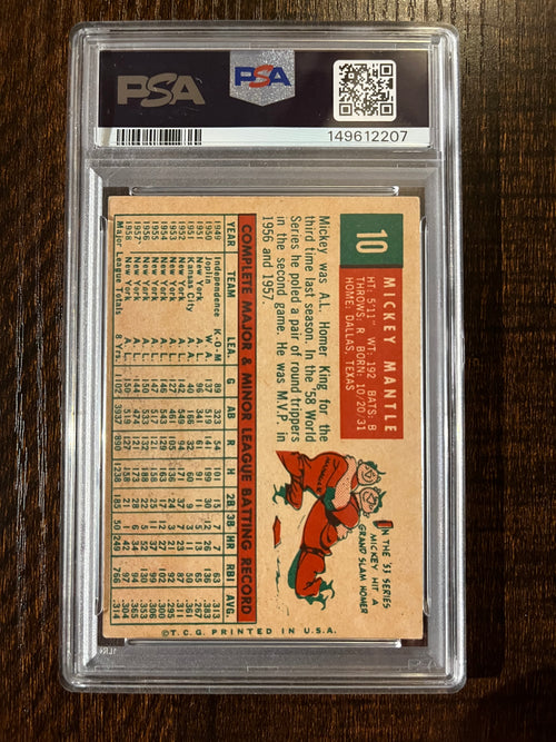 1959 Topps Mickey Mantle #10 PSA 4