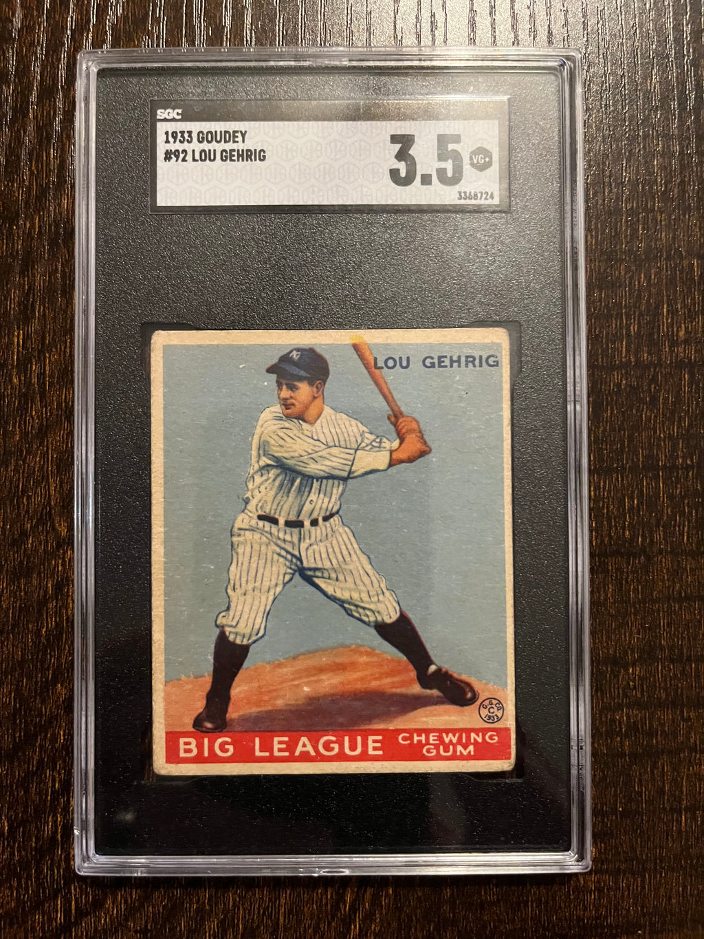 1933 Goudey #92 Lou Gehrig SGC 3.5