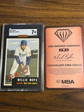 Very Low Pop - 1953 Topps Willie Mays Short Print SGC 7 MBA Bronze