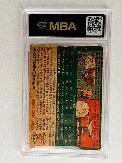 1954 Topps Hank Aaron (Rookie) #128 MBA 1