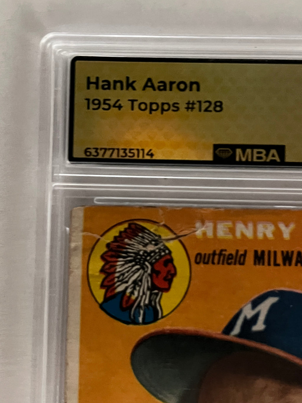 1954 Topps Hank Aaron (Rookie) #128 MBA 1